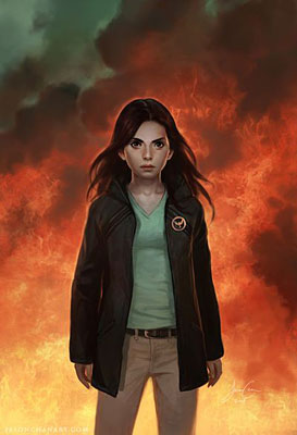 An illustration of Katniss