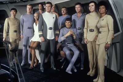 Cast members on set of Star Trek: The Motion Picture