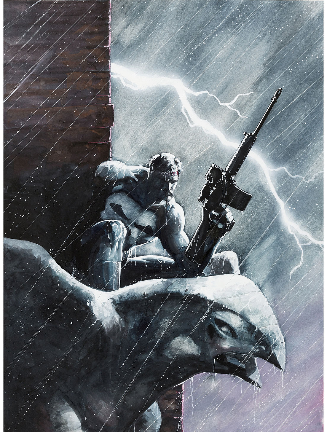 Jim Lee Punisher Magazine #14 cover painting