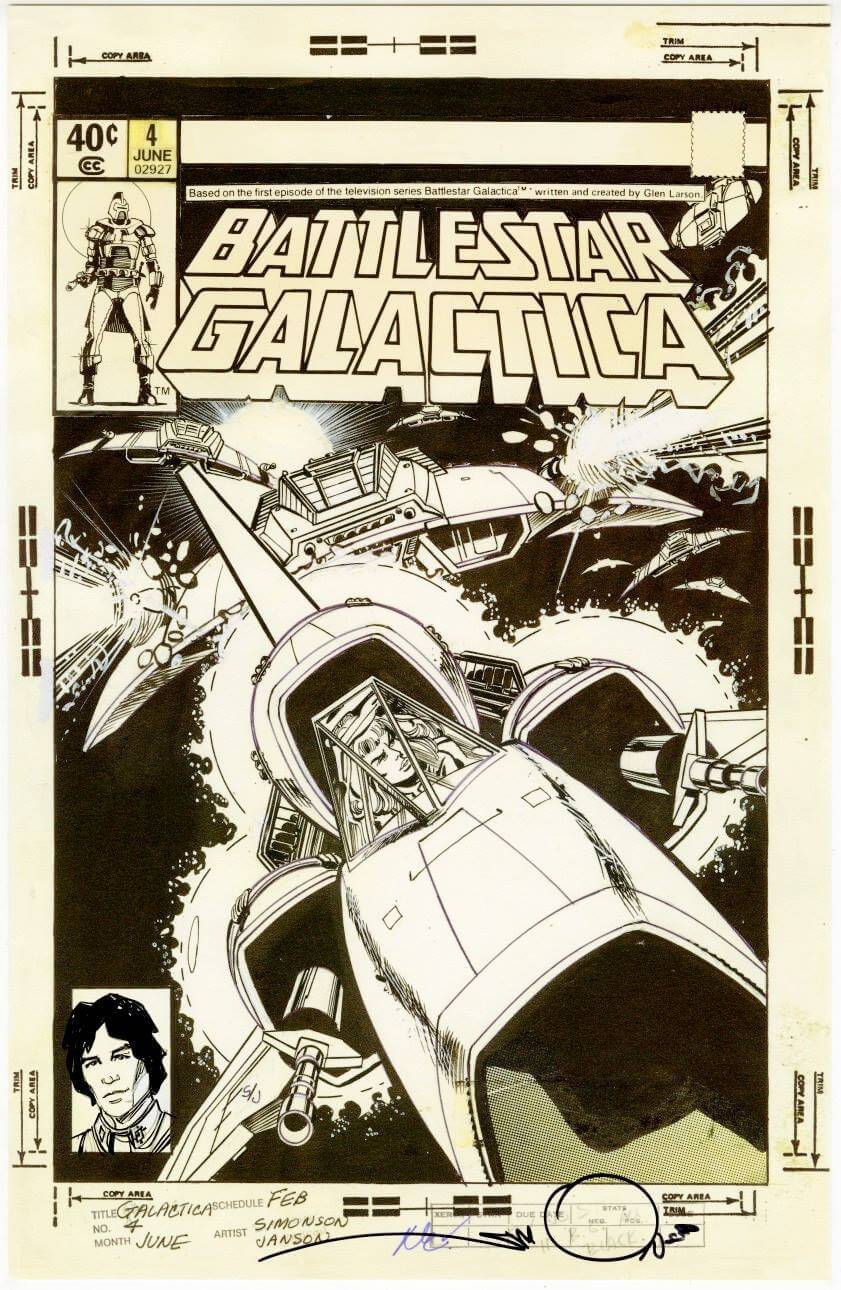 Walt Simonson Battlestar Galactica #4 cover art