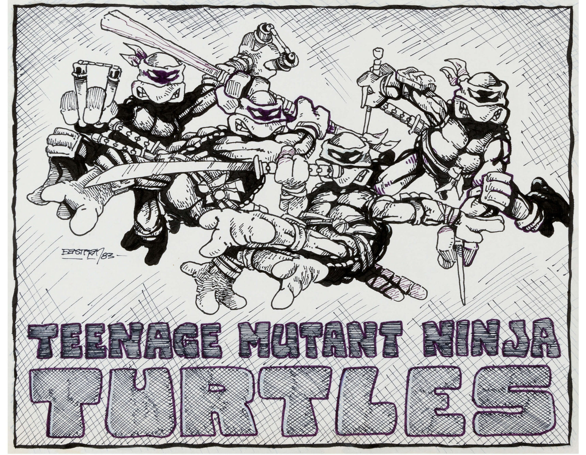 Kevin Eastman Teenage Mutant Ninja Turtles pin-up