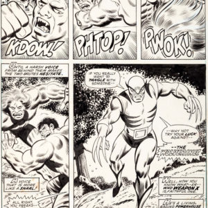 Herb Trimpe Incredible Hulk #180 Wolverine introduction page