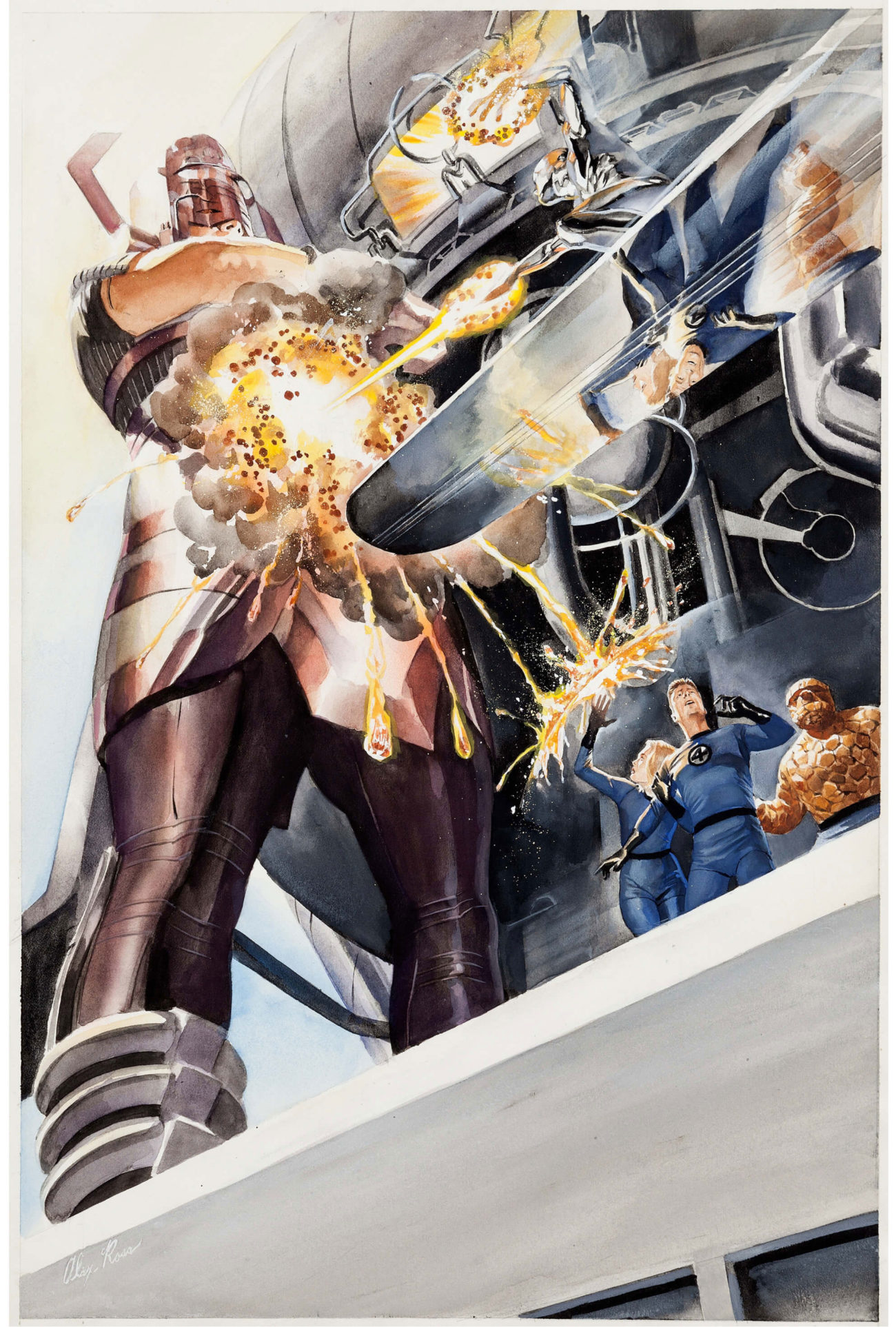 Alex Ross Marvels #3 Painted Splash Page