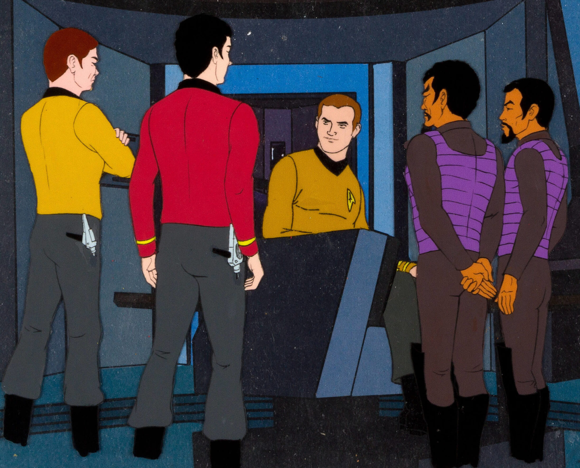 Star Trek The Animated Series Enterprise and Klingon crew cel