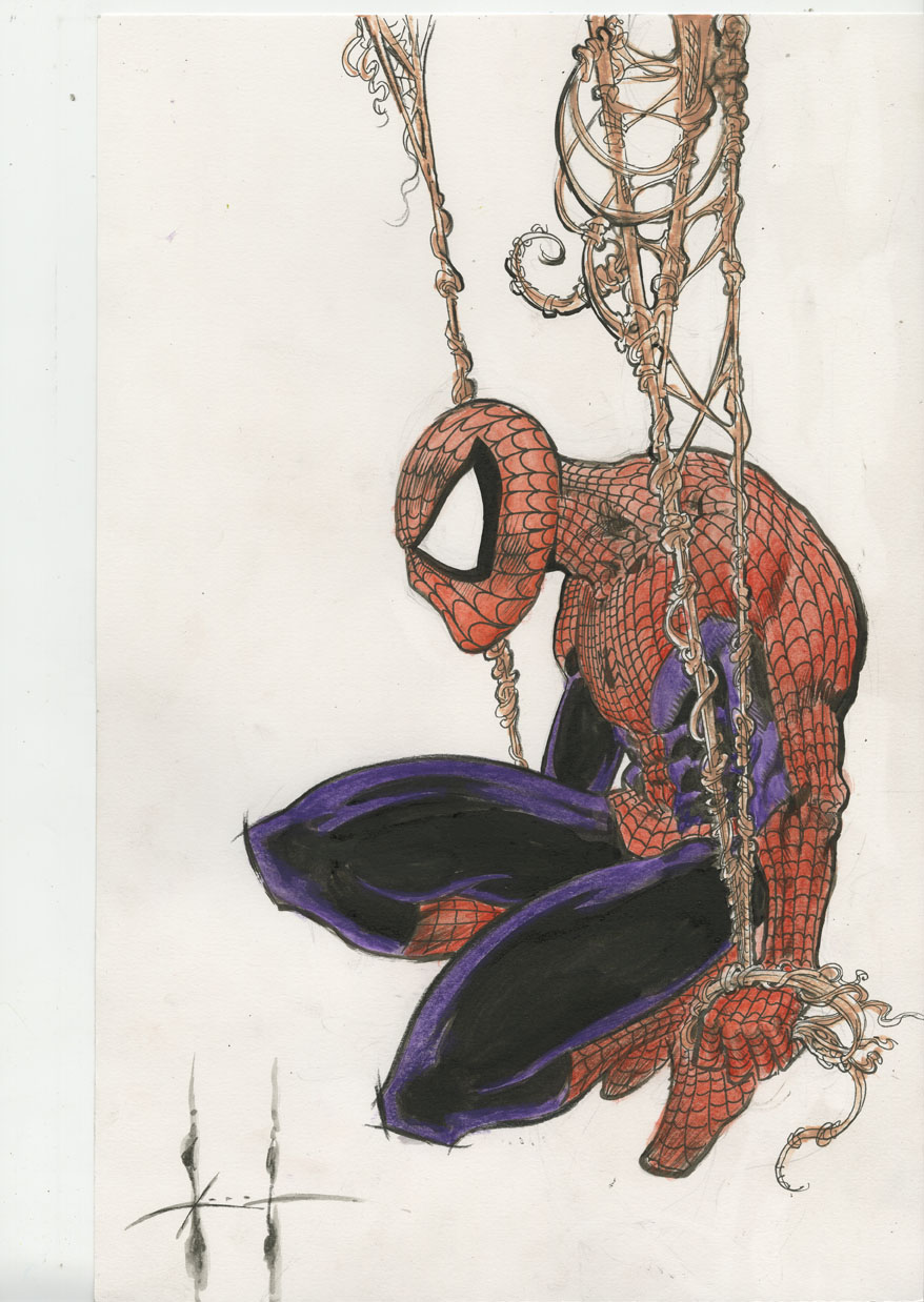 Sam Keith Spider-Man drawing