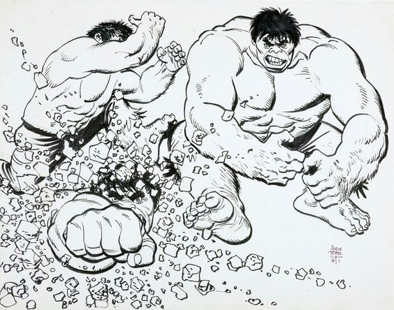 Alex Toth Incredible Hulk drawing