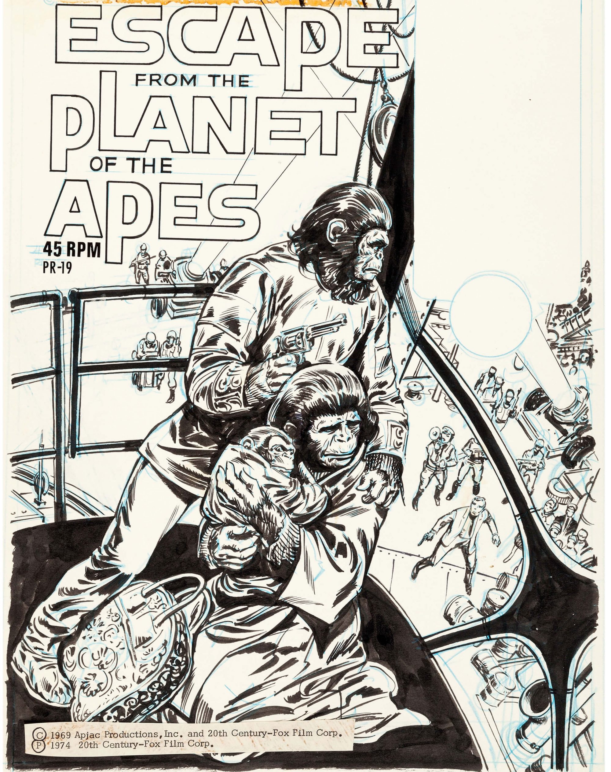 Escape From the Planet of the Apes book and record cover