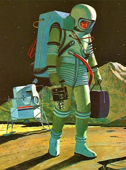 1960s era Apollo moon mission concept art