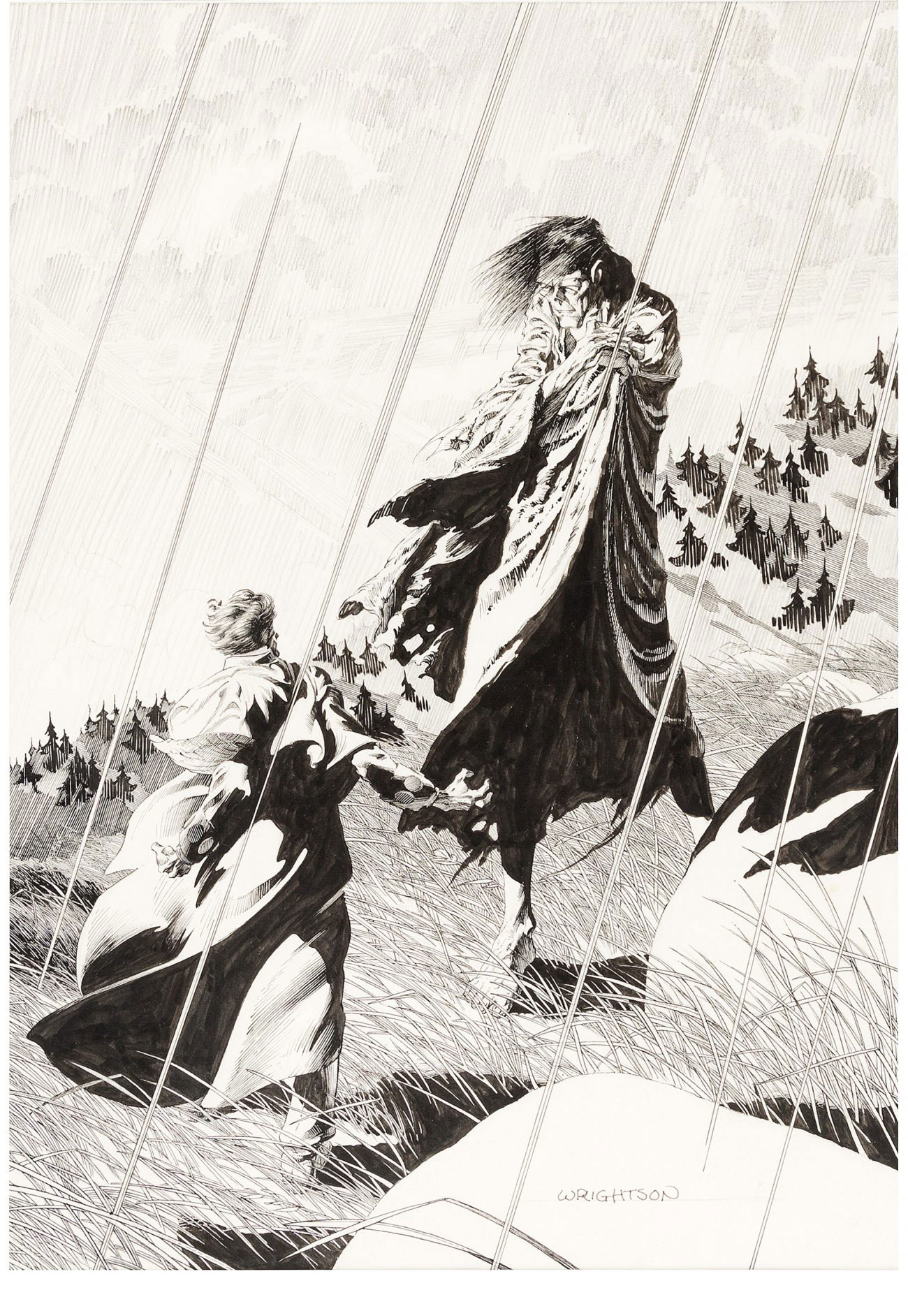 Bernie Wrightson Mary Wollstonecraft Shelley's Frankenstein Unused Illustration