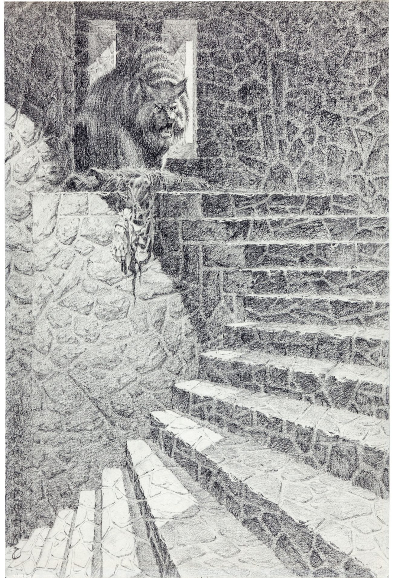 Bernie Wrightson werewolf drawing