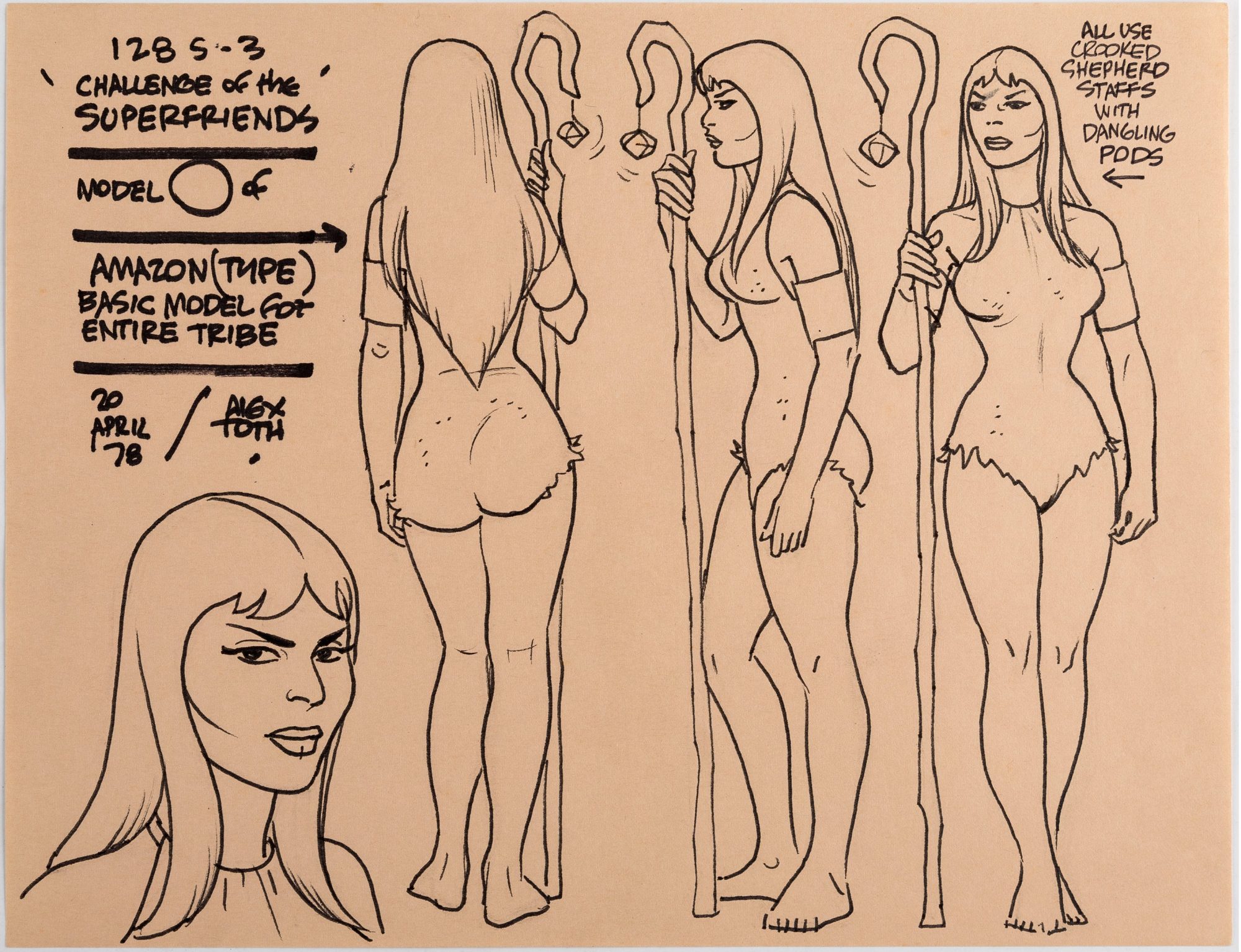 Alex Toth Challenge of the Superfriends Amazon Model Sheet