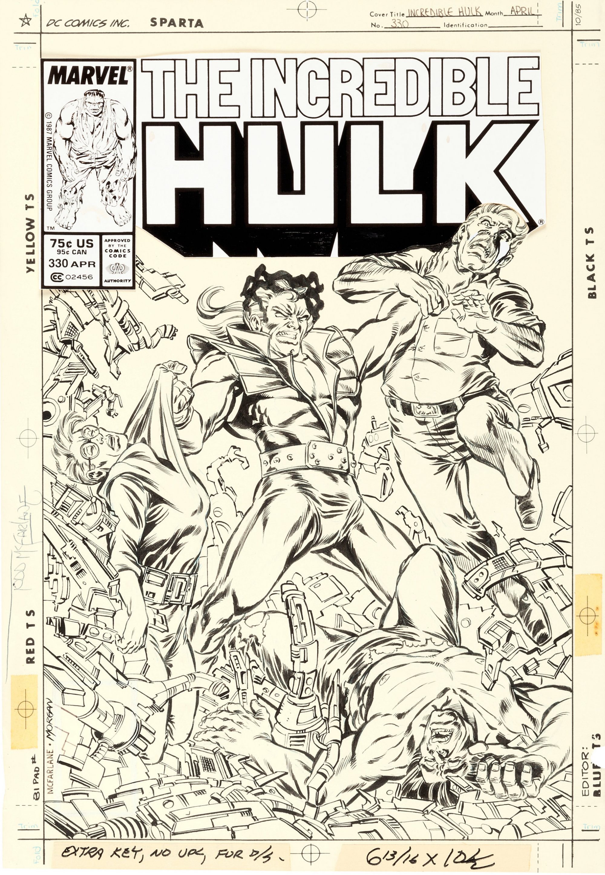 Todd McFarlane and Tom Morgan Incredible Hulk #330 Cover