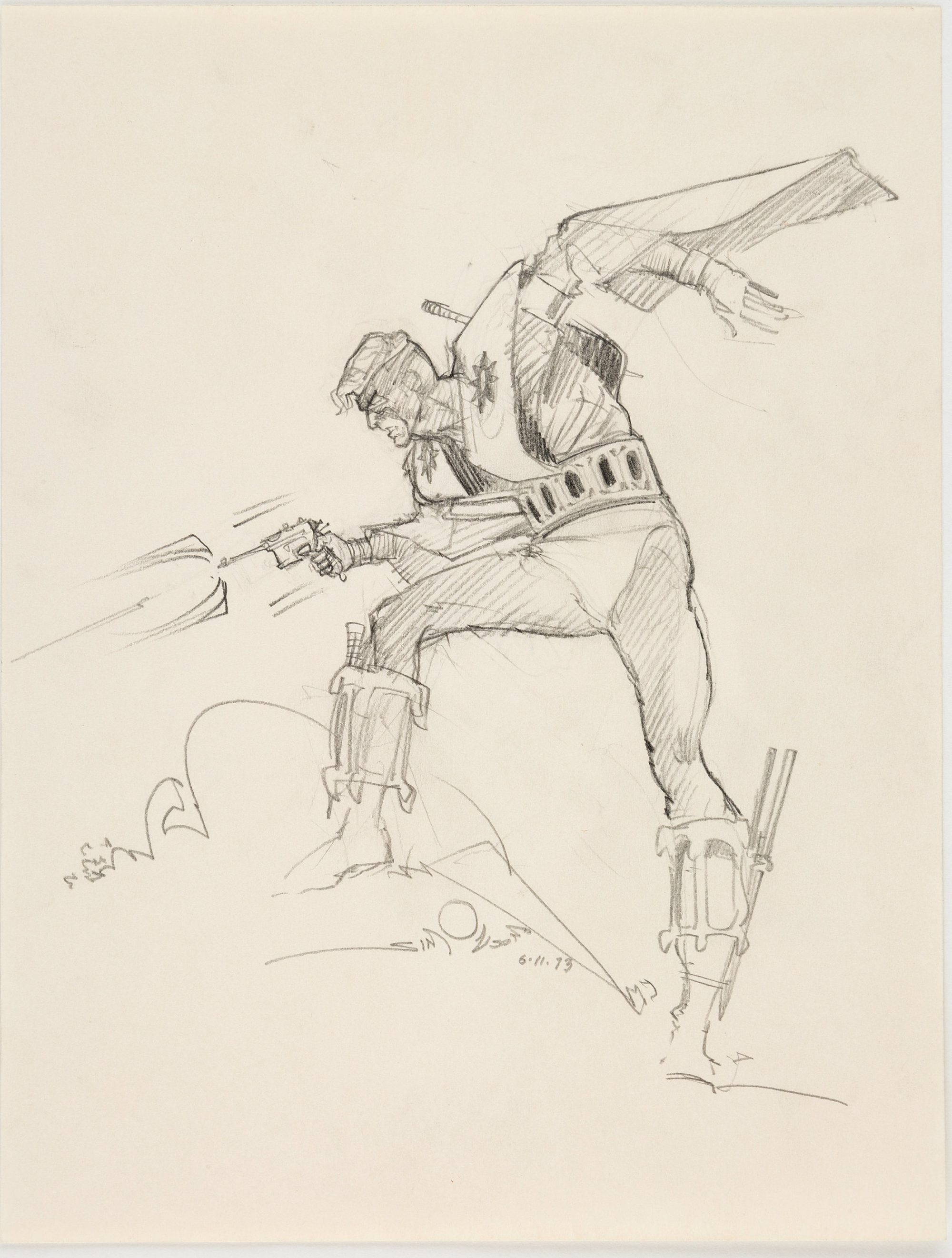Walt Simonson 1973 Manhunter sketch