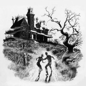 Reed Crandall scary house drawing