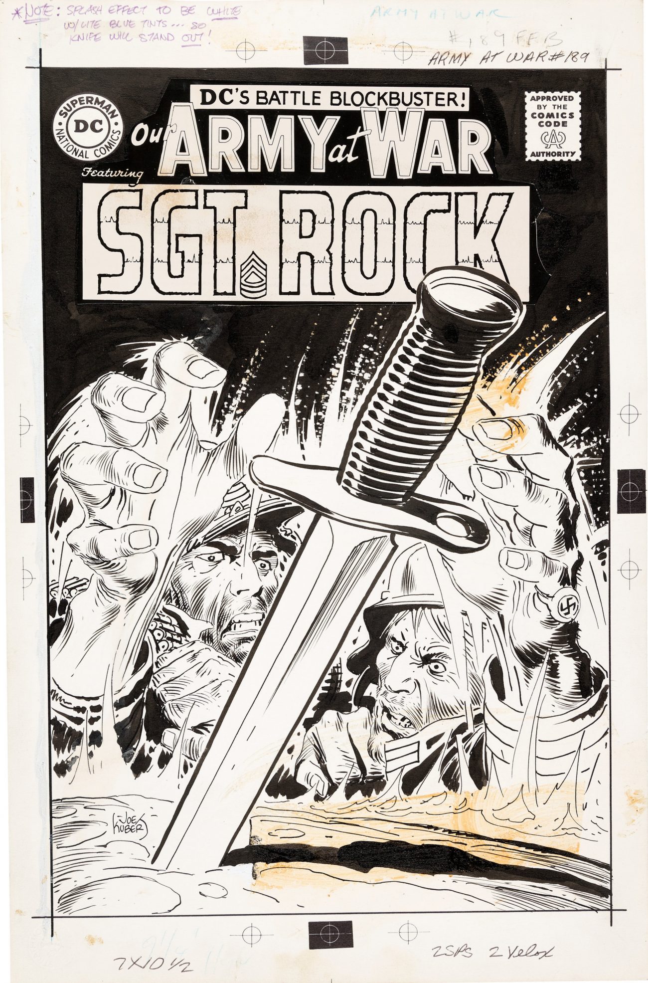 Joe Kubert Our Army At War #189 Cover