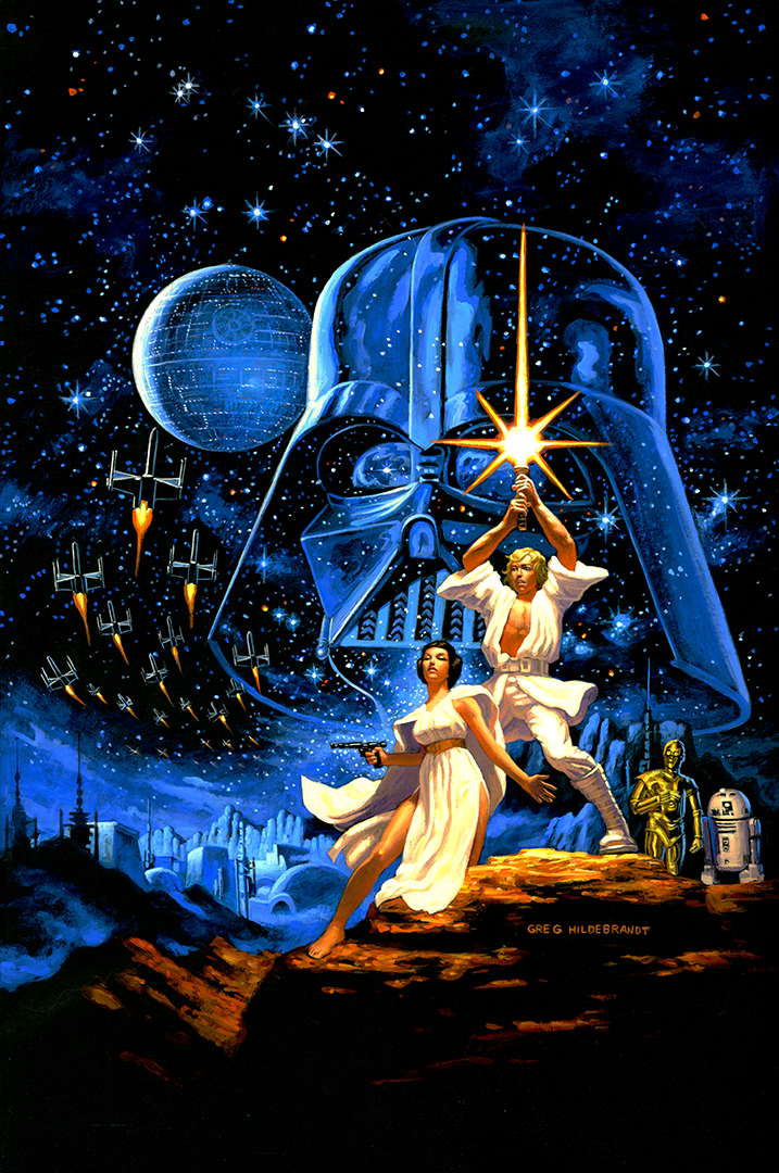 Greg Hildebrant Star Wars poster painting recreation