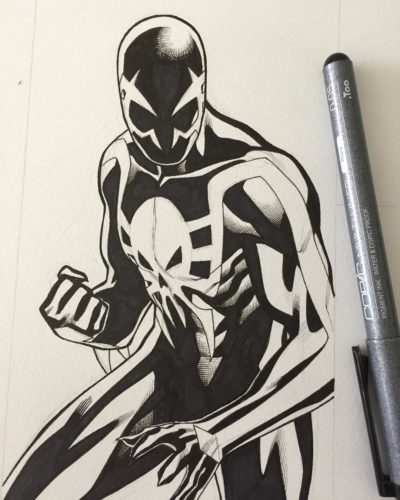 Clayton Henry Spider-Man 2099 drawing – Dangerous Universe