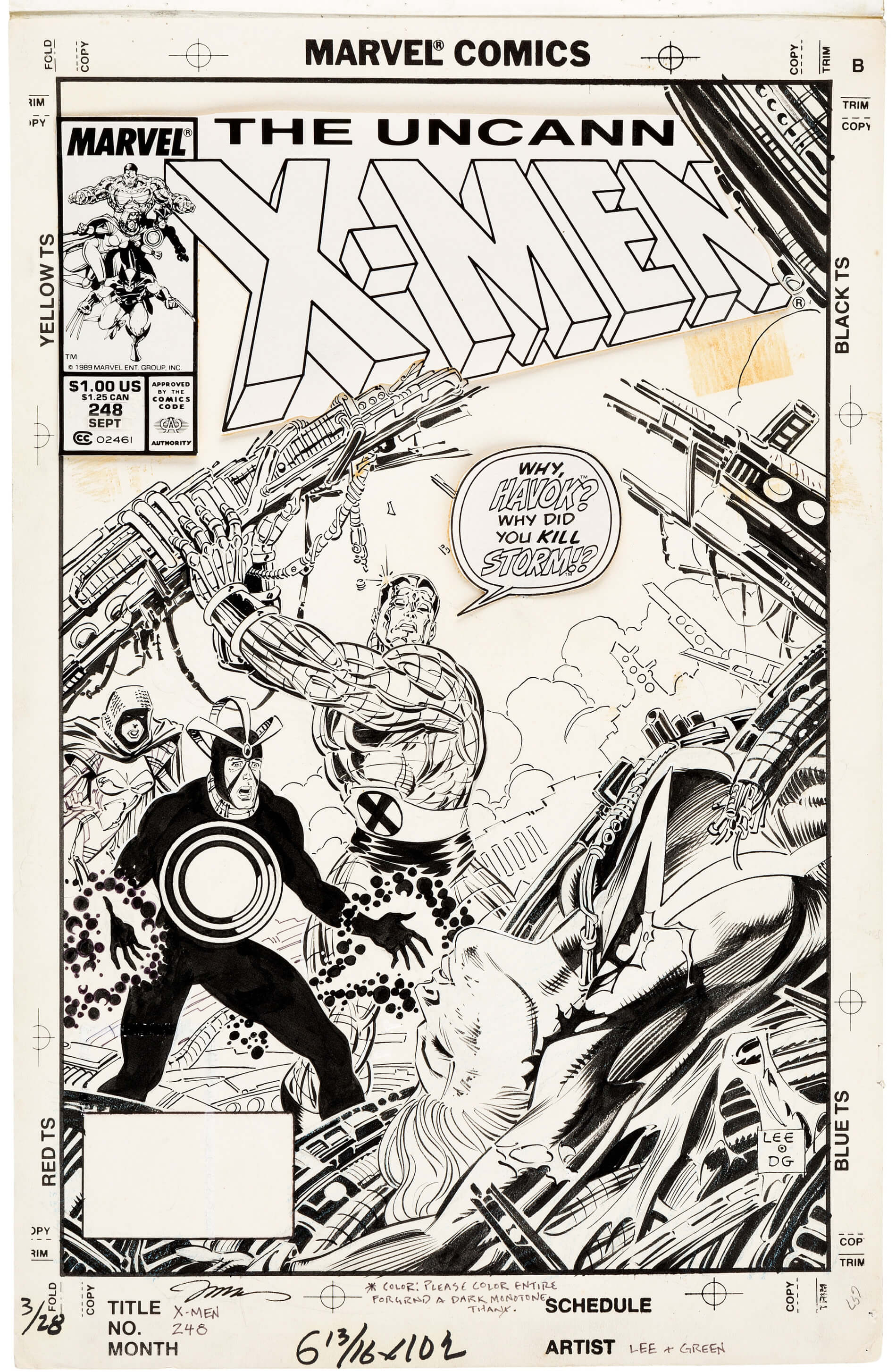 Jim Lee and Dan Green Uncanny X-Men #248 cover