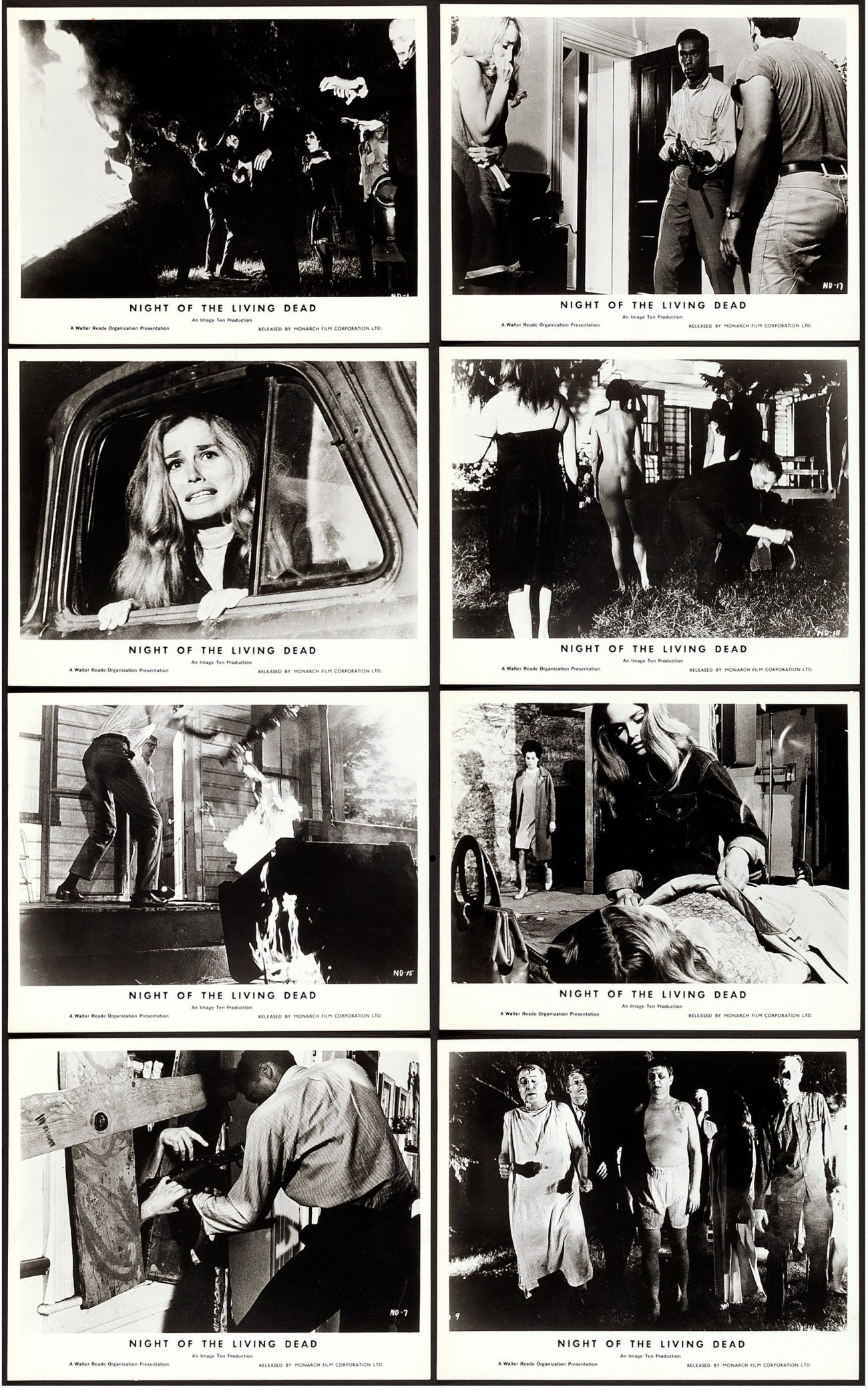 Night of the Living Dead (1968) British lobby card set